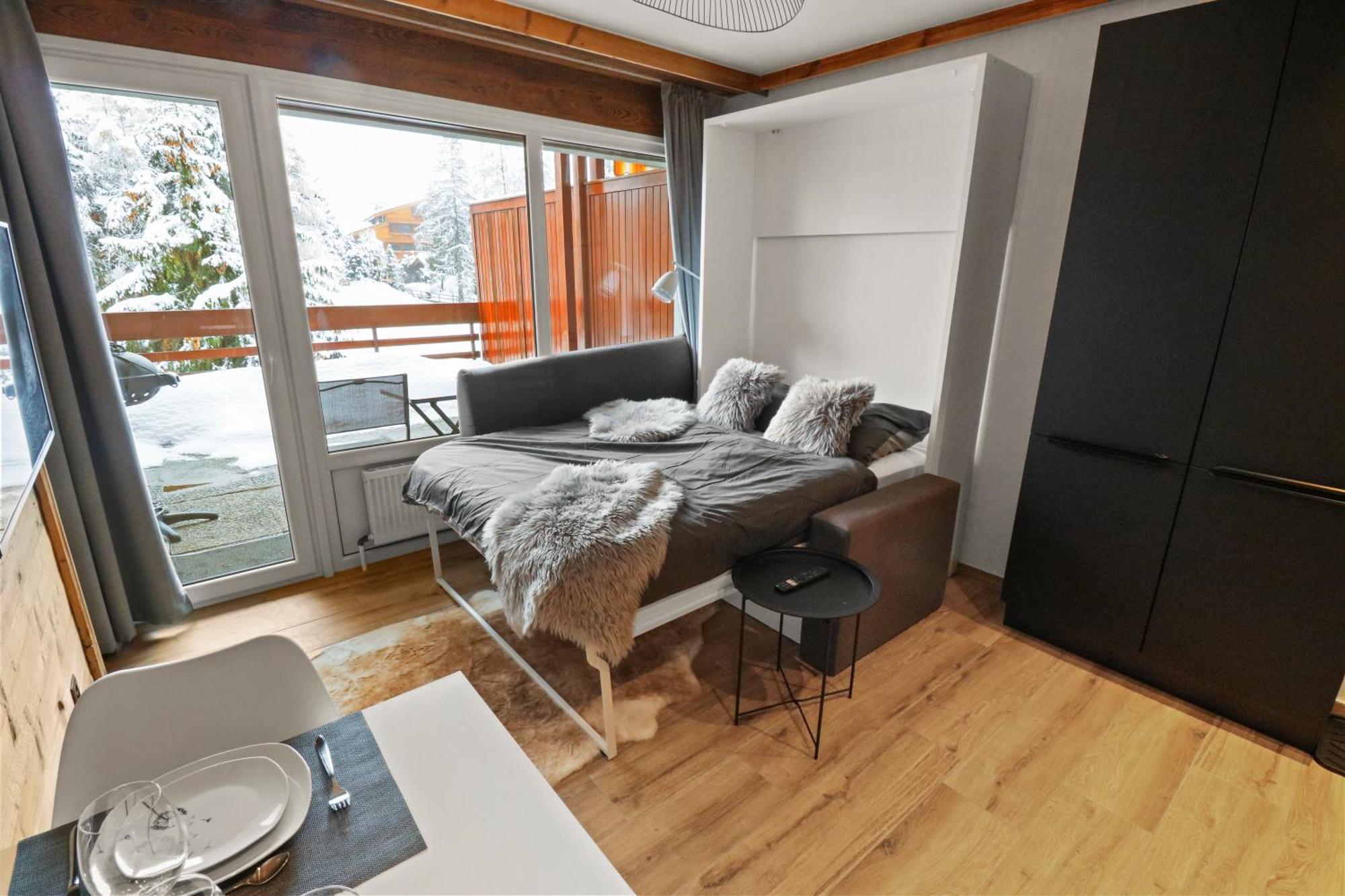 Joli Studio Avec Parking Gratuit Crans-Montana Exterior foto
